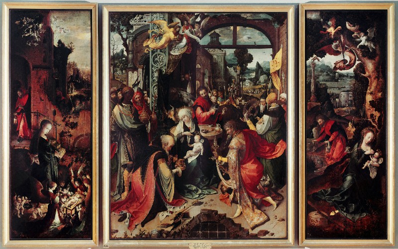 François Ier et l'art des Pays-Bas : Jan de Beer, Triptyque de l'Adoration des Mages, avec la Nativité et la Fuite en Egypte